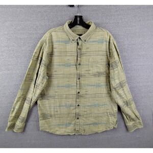 Prana Mens‎ Shirt Large Green Long Sleeve Button Lightweight Gorpcore Organic